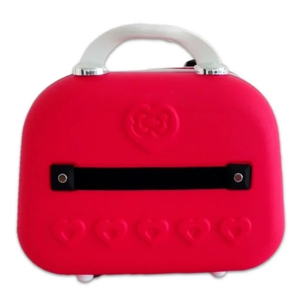 ❗️Classic❗️Red Hello Kitty Train Case Carry-On Cosmetic/Toiletry Suitcase Strap - Picture 2 of 4